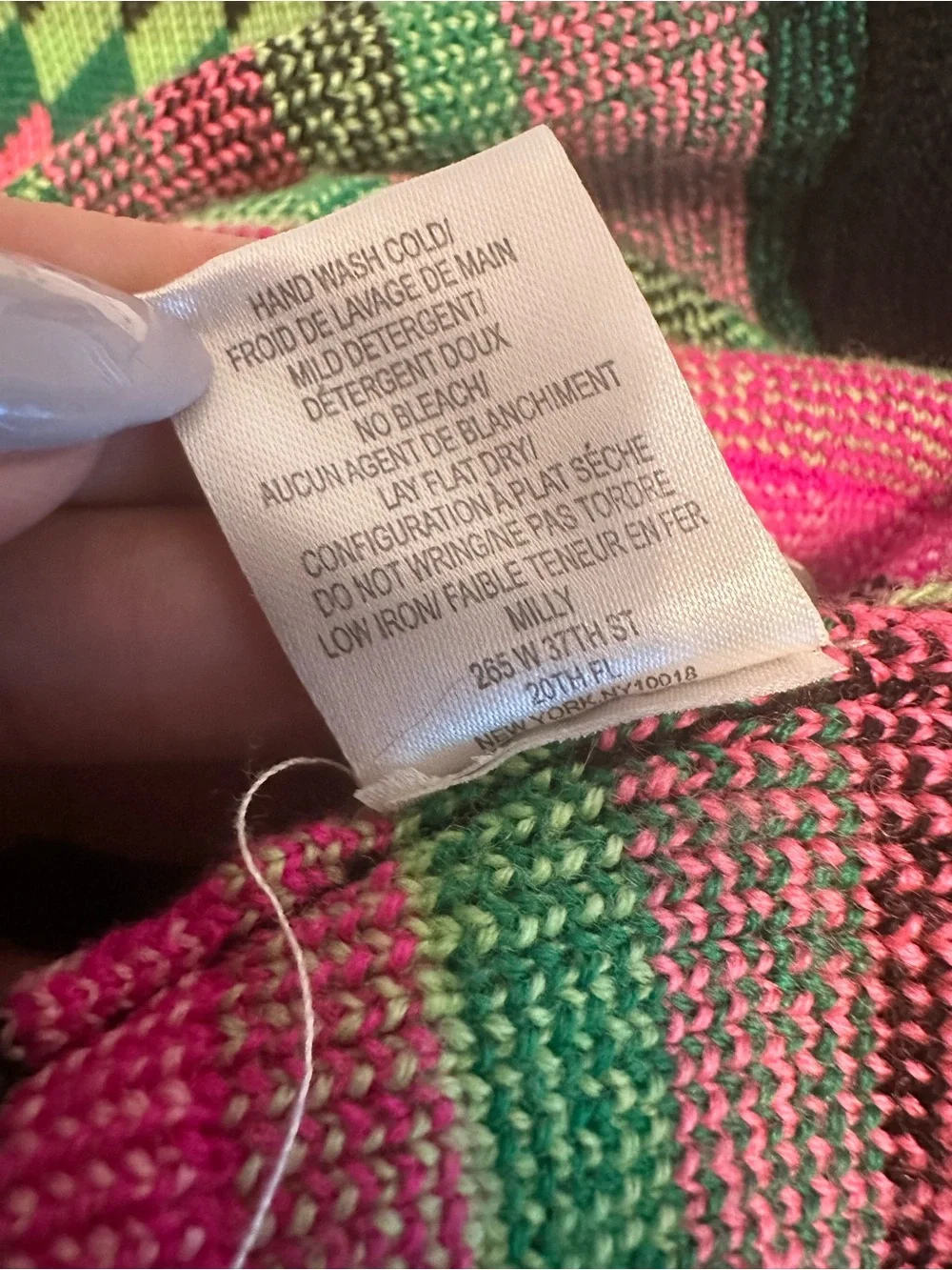 Milly Minis 100% Merino Wool Fair Isle Sweater Dress Pink Green Girls XL - 12 14